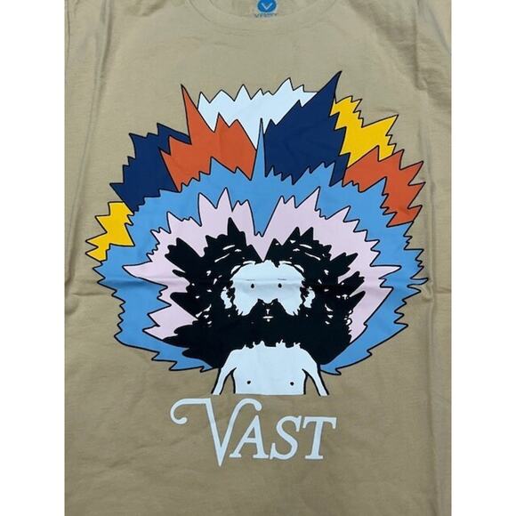 NWT VastLife Mens Yogi Fro Graphic T-Shirt Short Sleeve Crew Neck Brown Size S - Picture 3 of 9